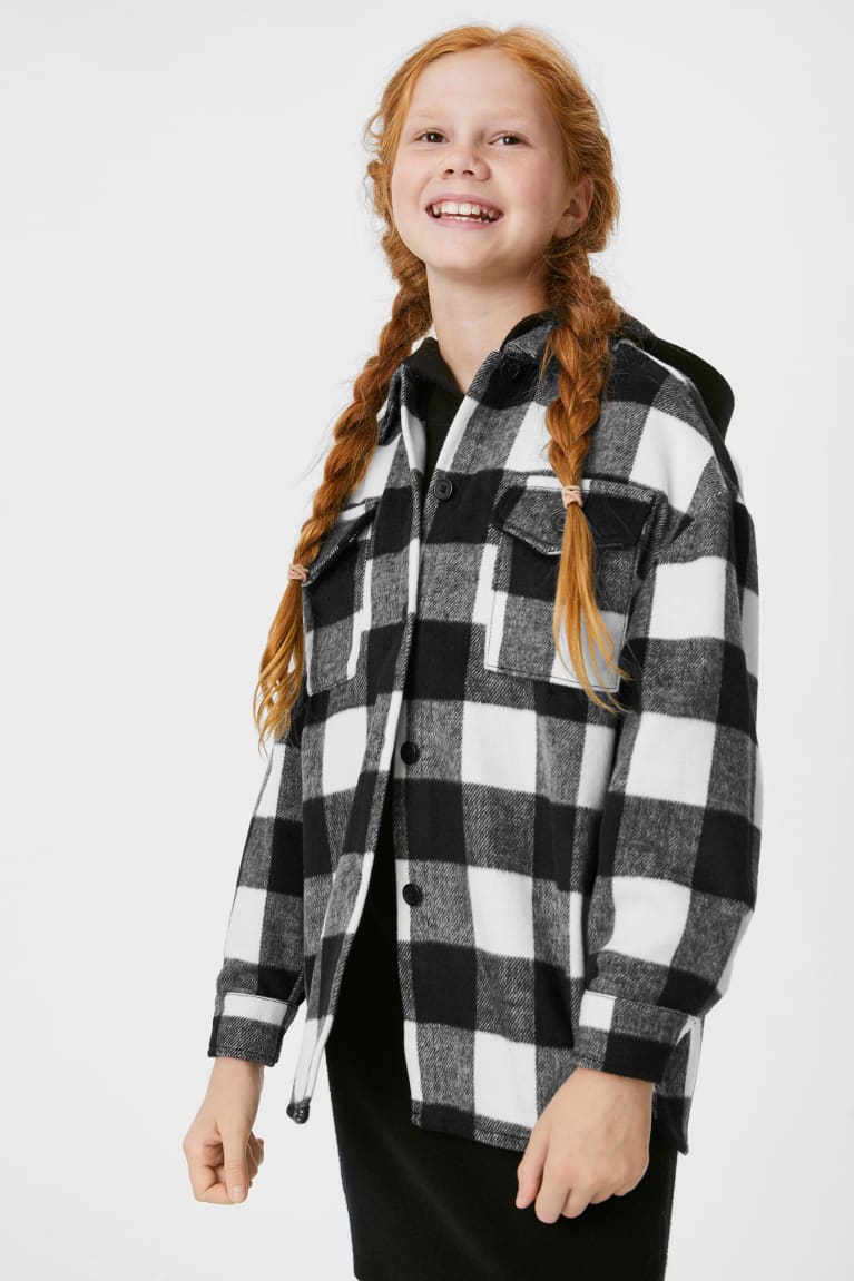  Blanche Vestes C&A Shacket Check - france ONH-0691066