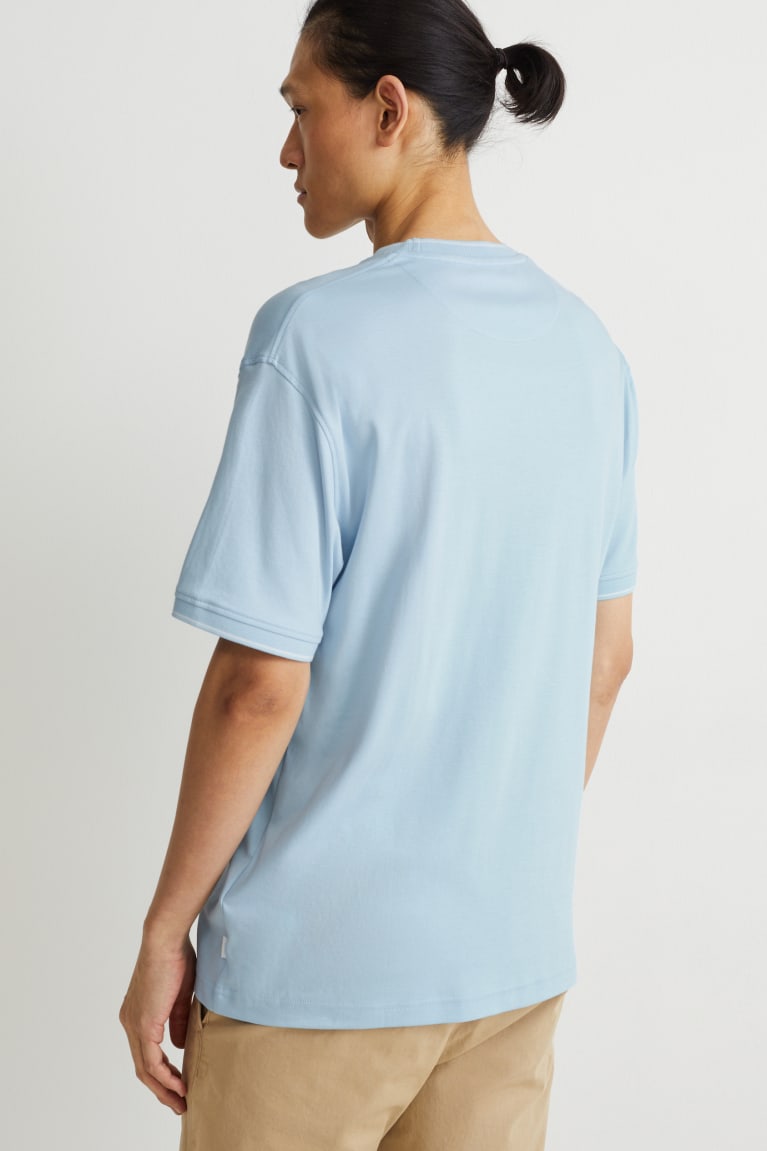  Bleu Clair T Shirts C&A Pima Coton - france FUP-8584961