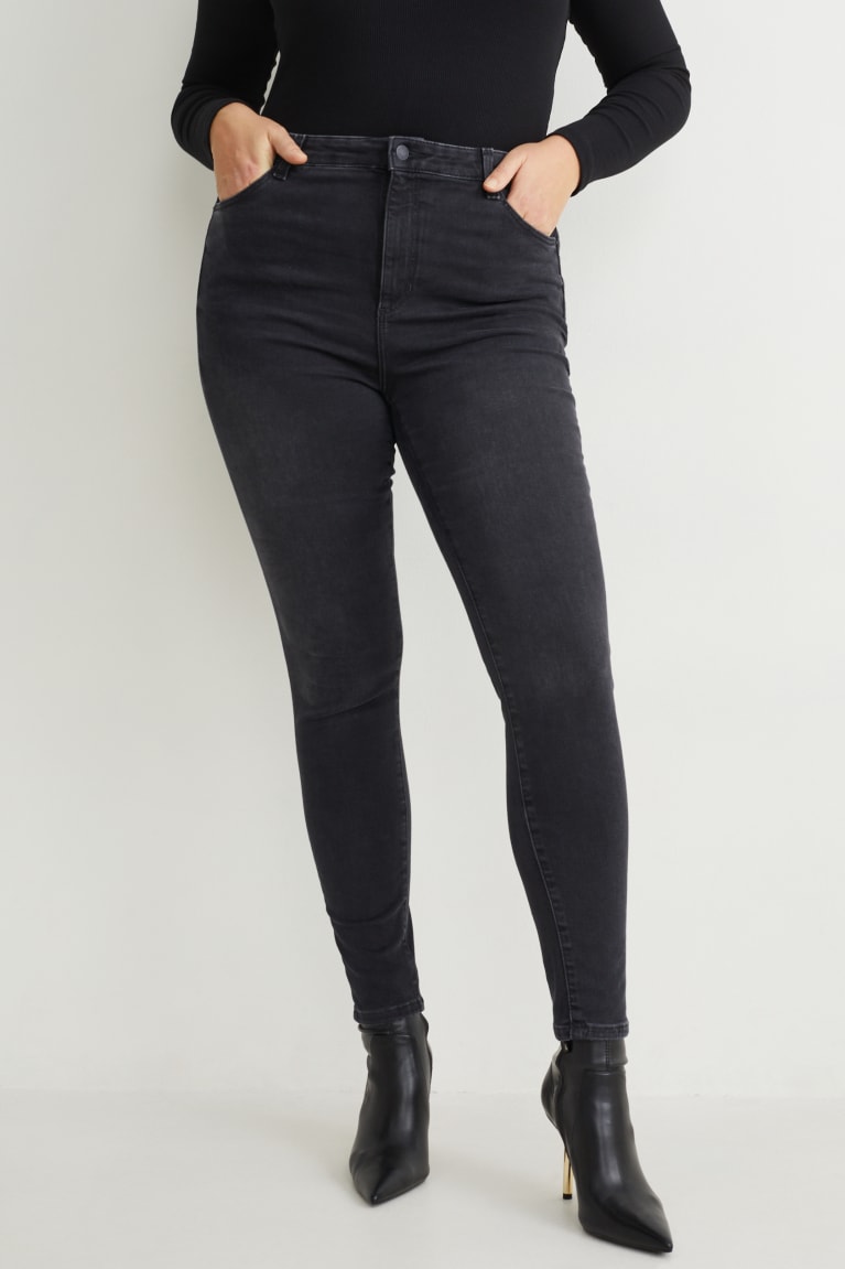  Noir Jean C&A Curvy High Taille Mince Fit Lycra Recycled - france PGP-4027142