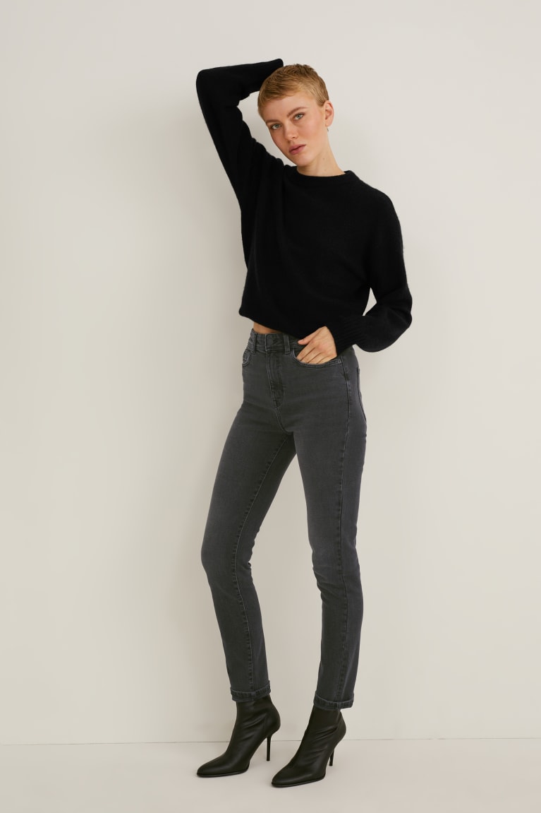  Noir Jean C&A Slim High Taille Lycra - france HJG-1956435