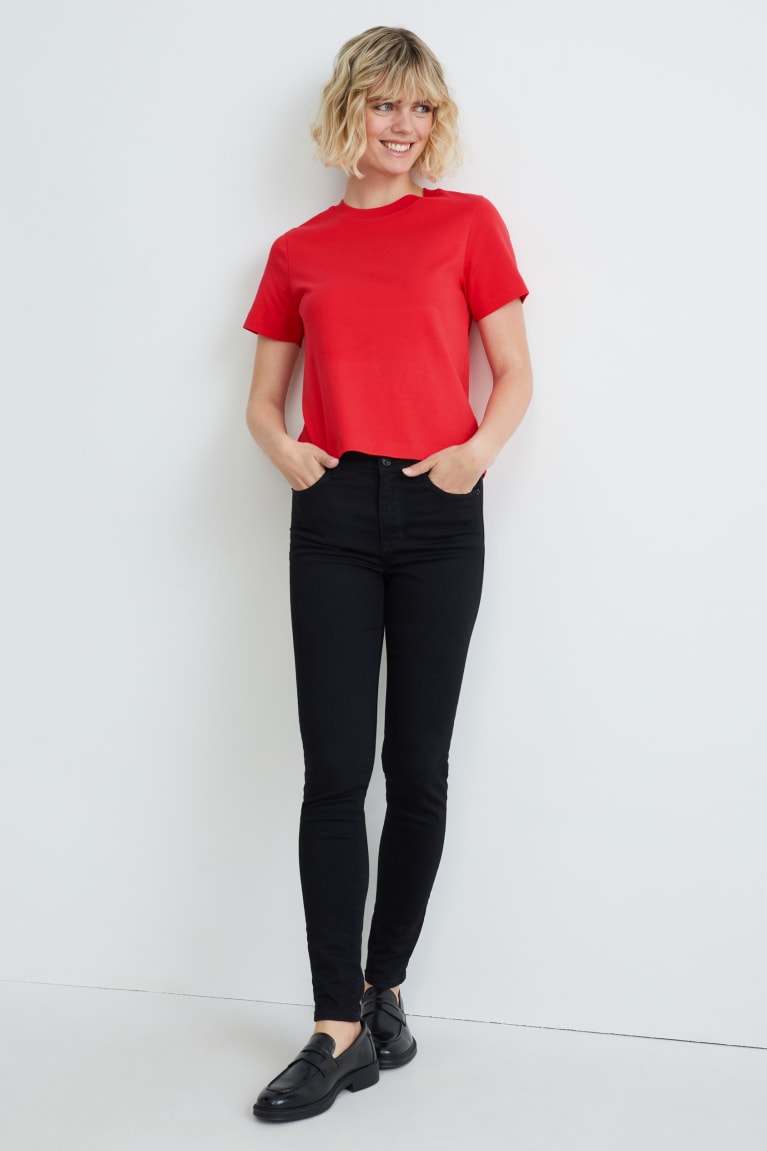  Rouge T Shirts C&A Organic Coton - france ZOJ-7670018