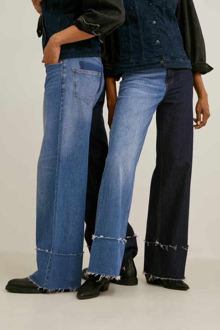  Bleu Jean C&A E.L.V. Denim Larges Leg High Taille Genderneutral Recycled - france YIE-2820072