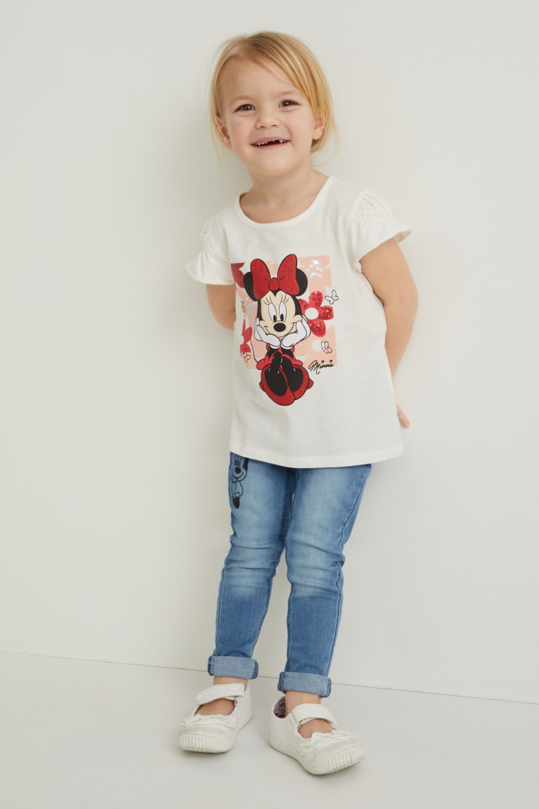  Blanche T Shirts C&A Minnie Mouse Sleeve Shiny - france FON-5519507