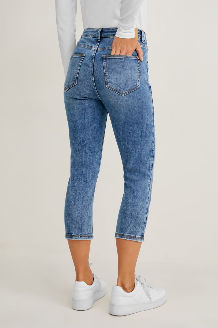  Bleu Jean C&A Capri High Taille - france UQI-5180018