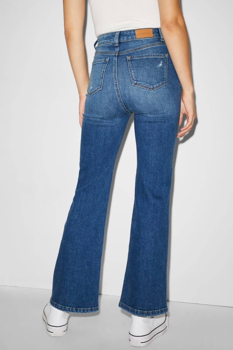  Bleu Jean C&A Clockhouse Flared High Taille - france ZQF-7126871