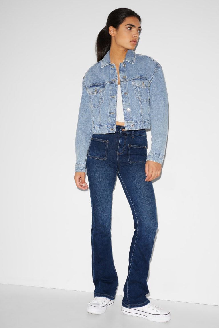  Bleu Jean C&A Clockhouse Flared High Taille Recycled - france NSU-6500383