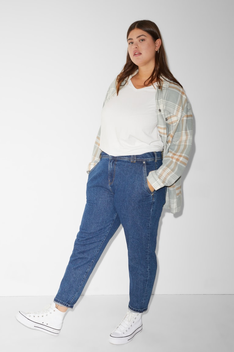  Bleu Jean C&A Clockhouse Mom High Taille Recycled - france FYV-0643494