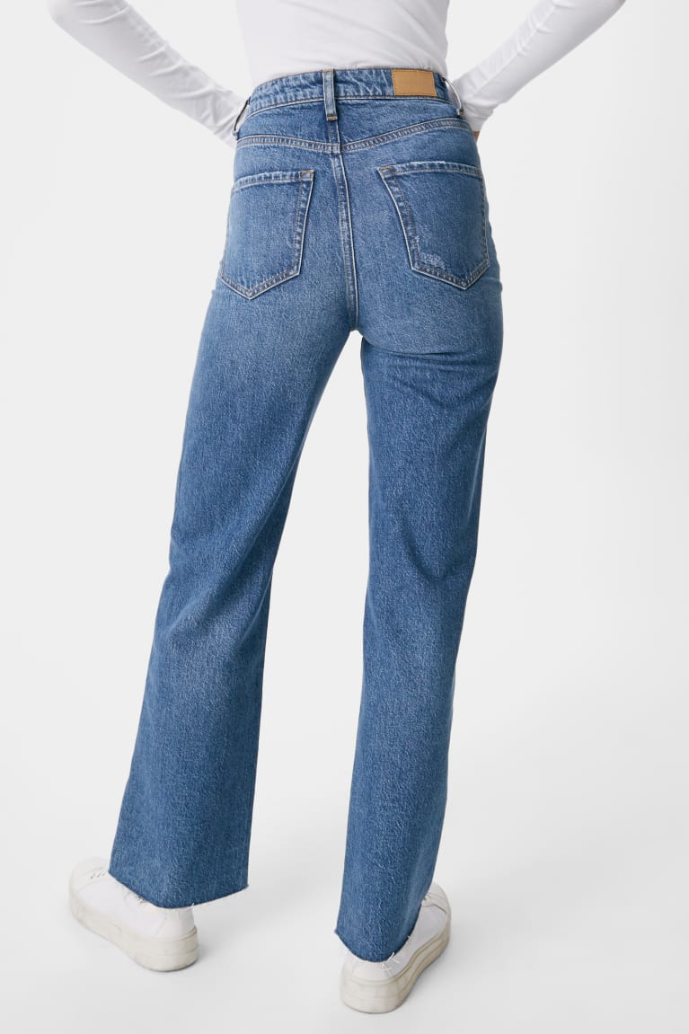  Bleu Jean C&A Clockhouse Relaxed High Taille Recycled - france TJZ-6922007