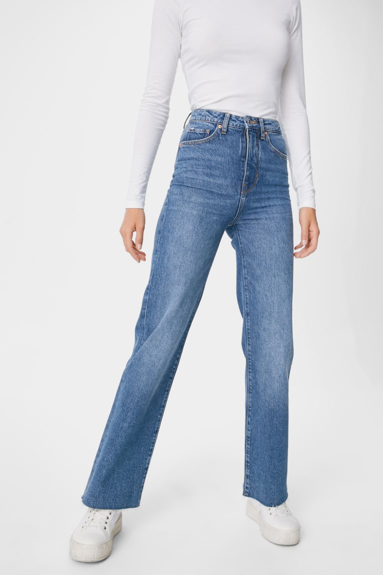  Bleu Jean C&A Clockhouse Relaxed High Taille Recycled - france TJZ-6922007