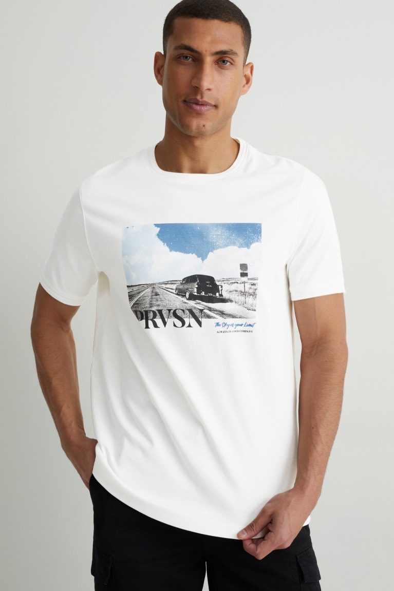  Blanche T Shirts C&A Pima Coton - france JYW-1496580