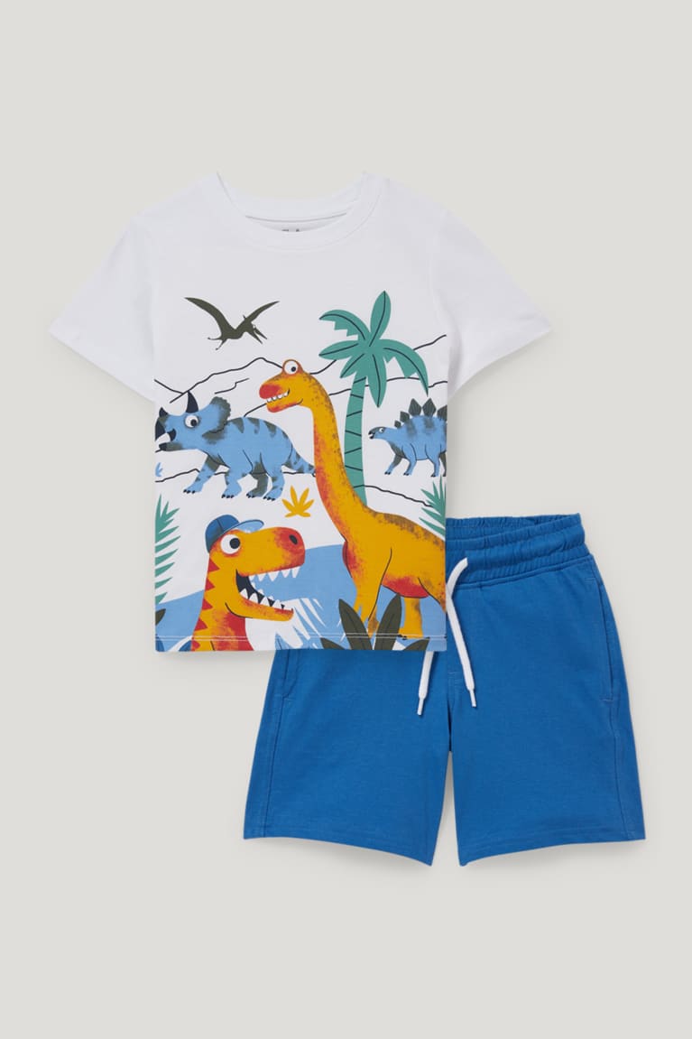  Blanche T Shirts C&A Dinosaur Set Sleeve And 2 Piece - france EHA-9487611