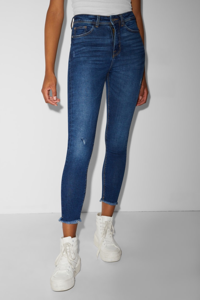  Bleu Jean C&A Clockhouse Mince Super High Taille - france ZJA-2153629