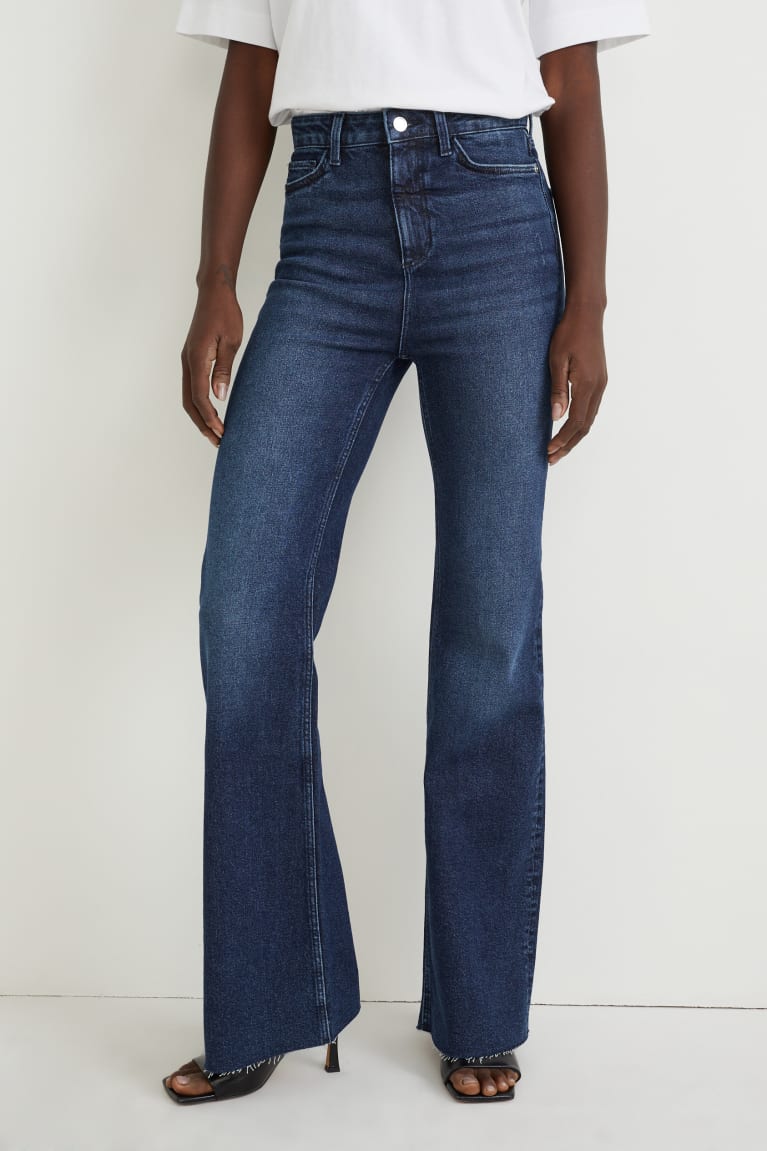  Bleu Jean C&A Flared High Taille Lycra - france AVE-4023385