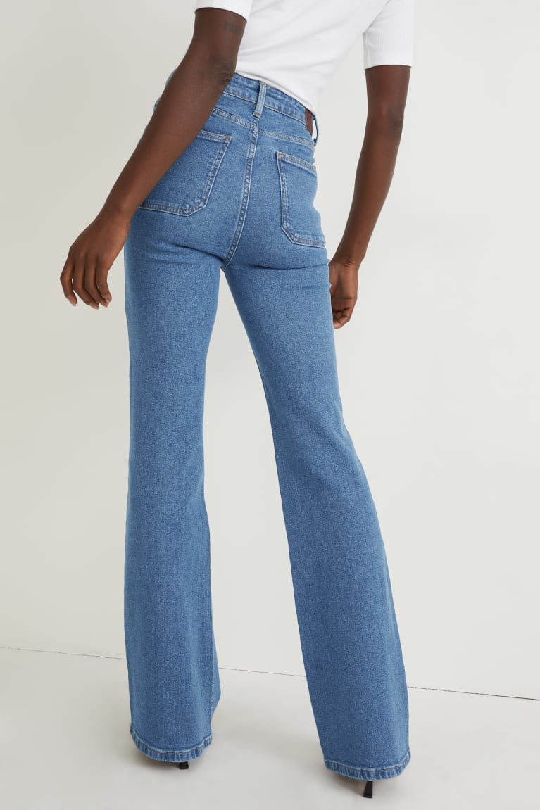  Bleu Jean C&A Flared High Taille Lycra - france YKP-6114972