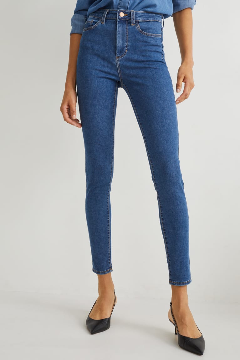  Bleu Jean C&A Jegging High Taille Lycra - france AIM-8639165