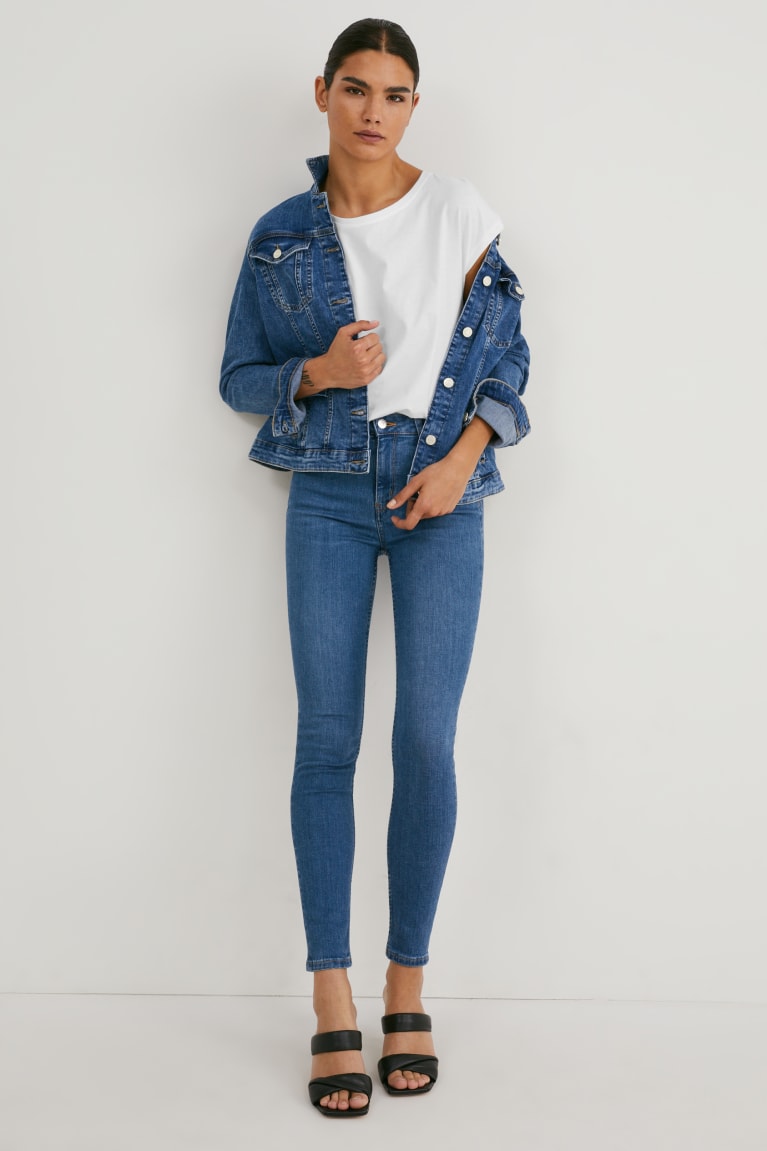  Bleu Jean C&A Made In Eu Mince High Taille Organic Coton - france ZFZ-3175715