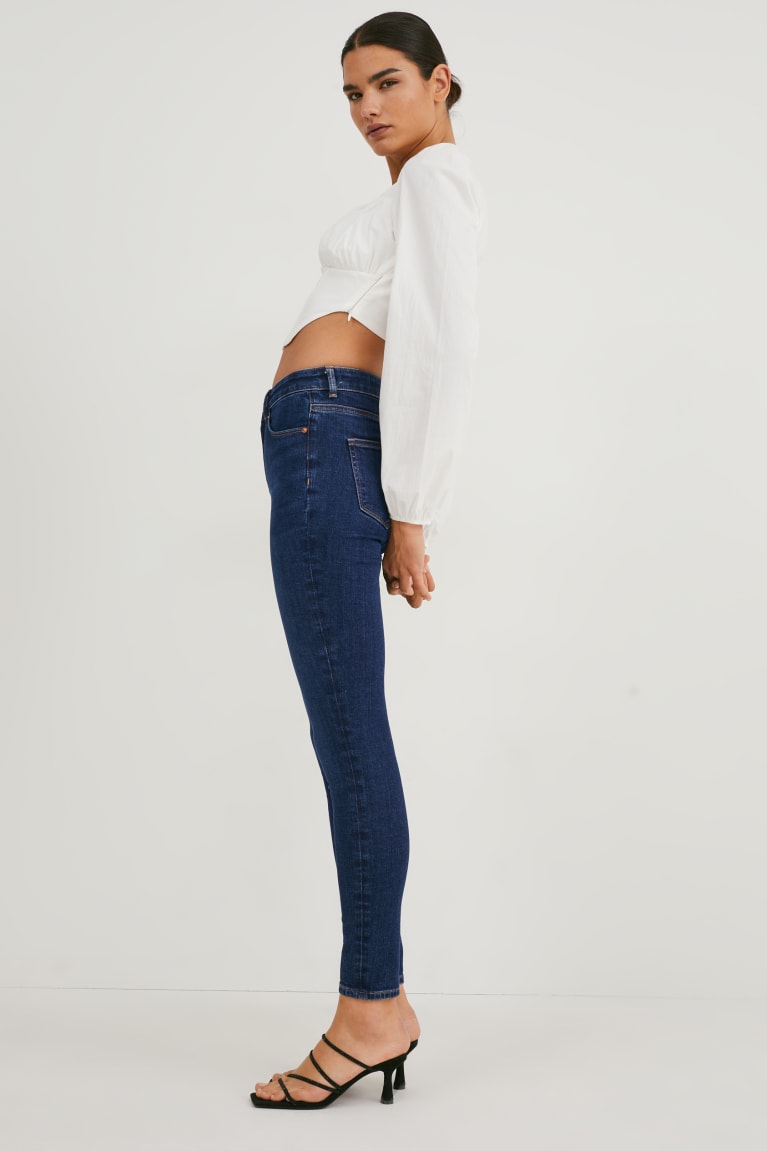  Bleu Jean C&A Made In Eu Mince High Taille Organic Coton - france LOB-8782821