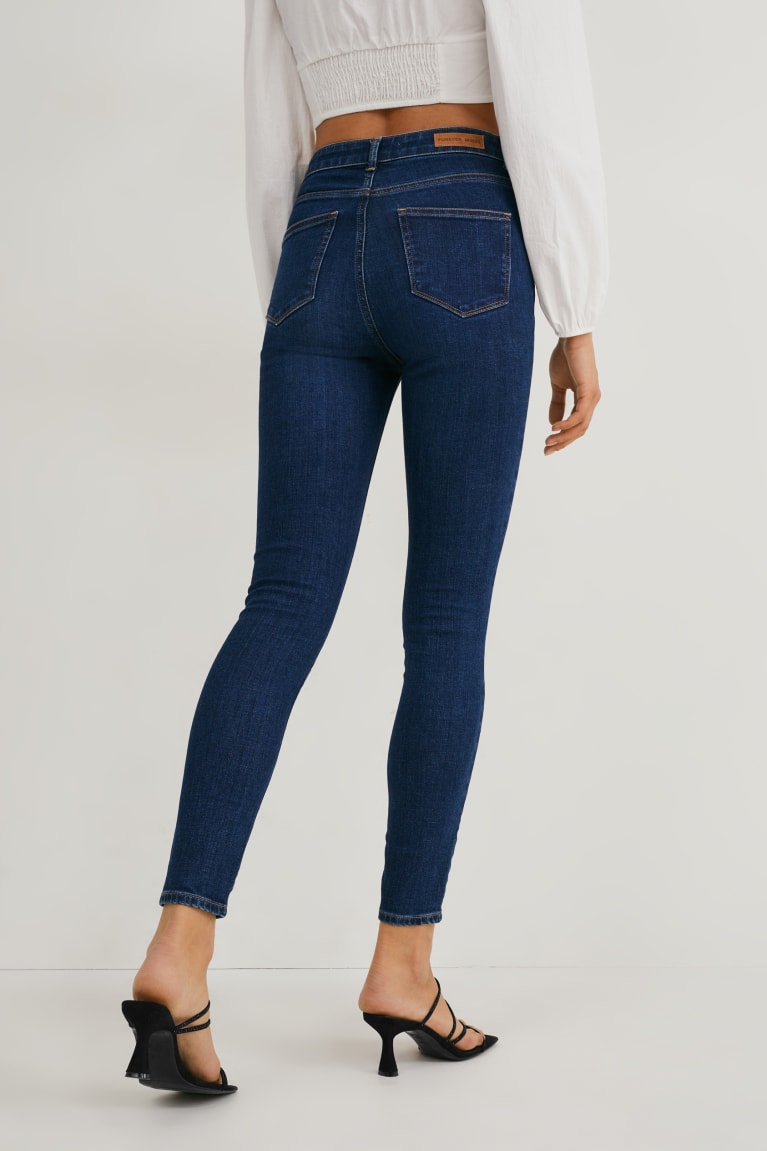  Bleu Jean C&A Made In Eu Mince High Taille Organic Coton - france LOB-8782821