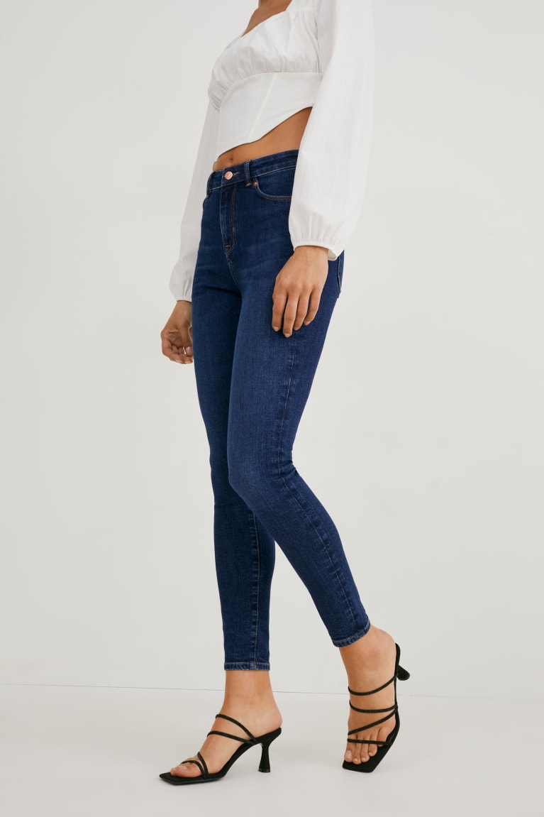  Bleu Jean C&A Made In Eu Mince High Taille Organic Coton - france LOB-8782821