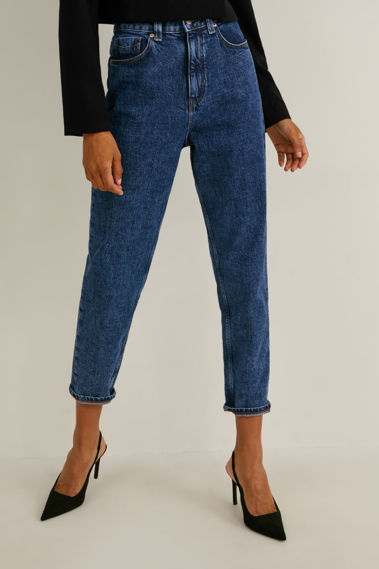  Bleu Jean C&A Mom High Taille Lycra - france IFR-9455997