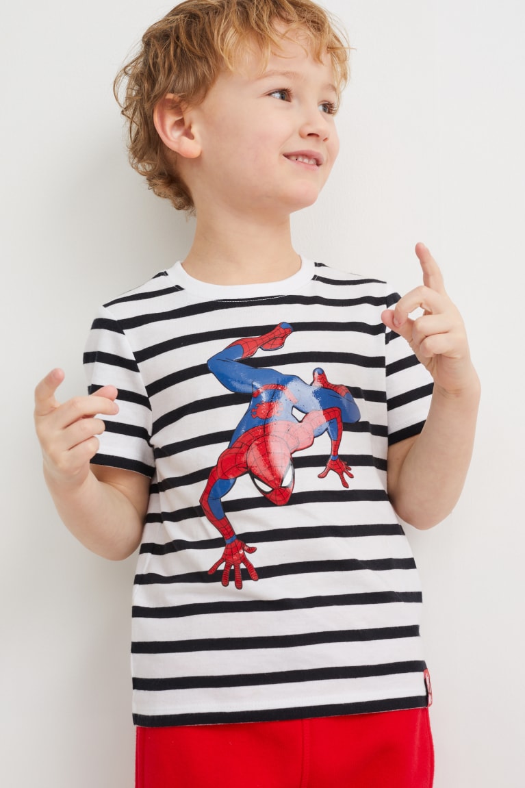  Blanche T Shirts C&A Spider-man Sleeve Rayé - france YKF-9405283