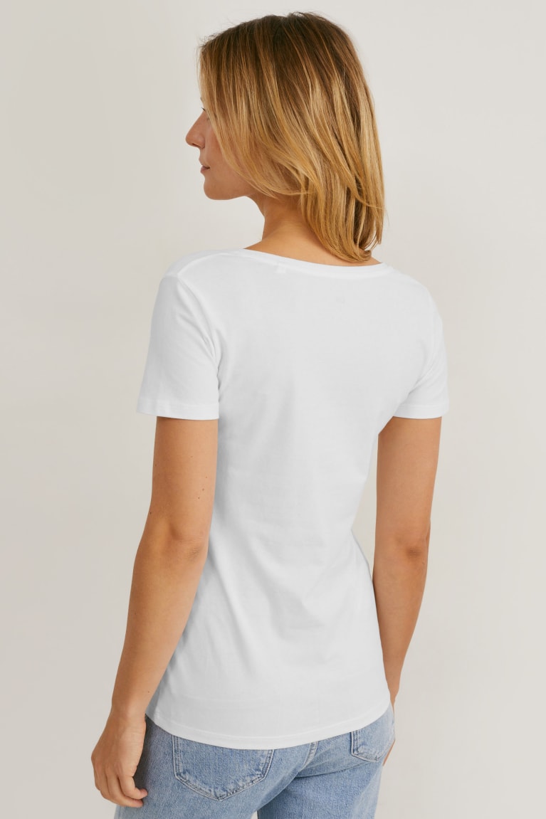  Blanche T Shirts C&A Multipack Of 2 BasicOrganic Coton - france BEP-4172020