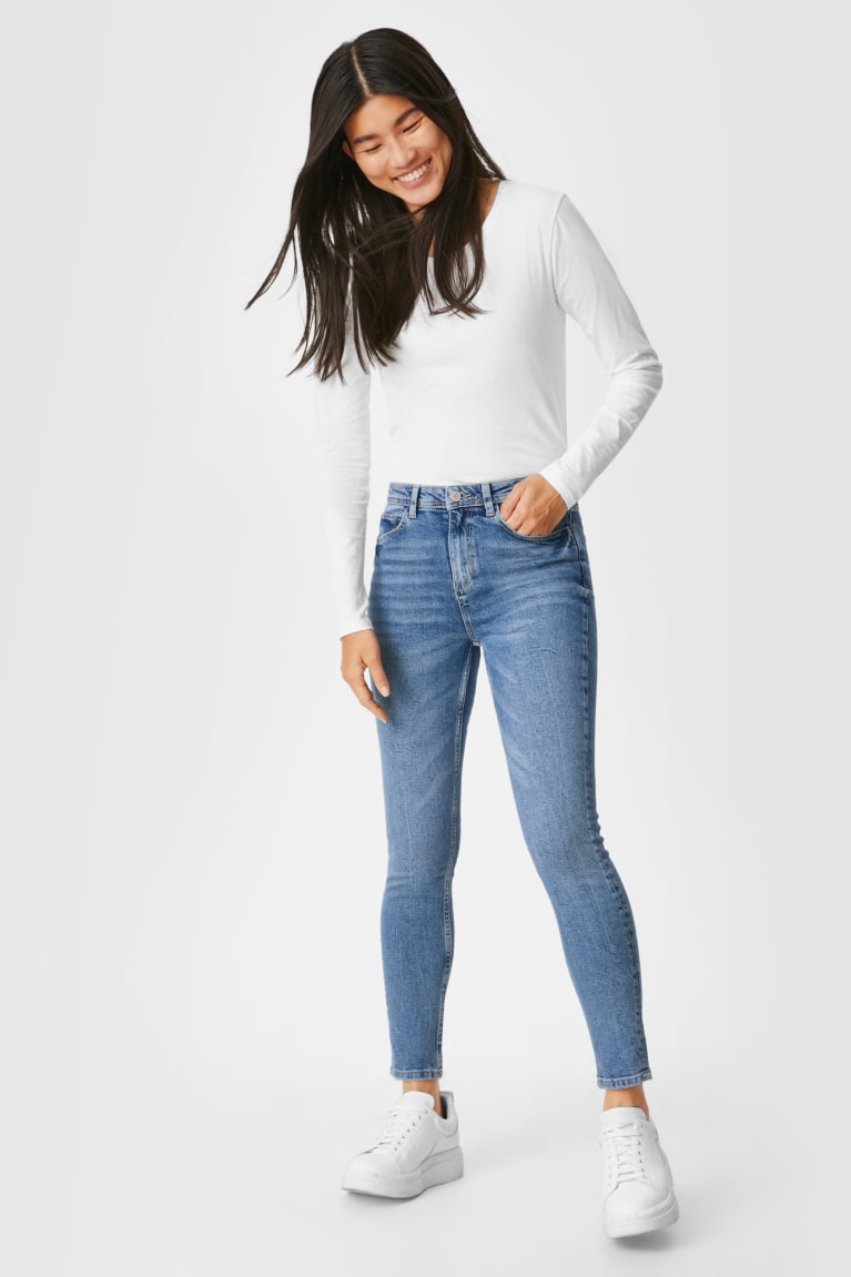  Bleu Jean C&A Mince High Taille - france JPN-4793919