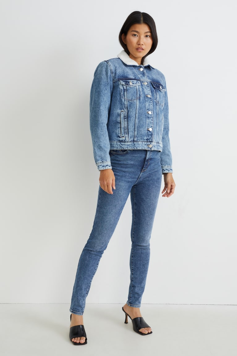  Bleu Jean C&A Mince High Taille Lycra - france SPU-1587779