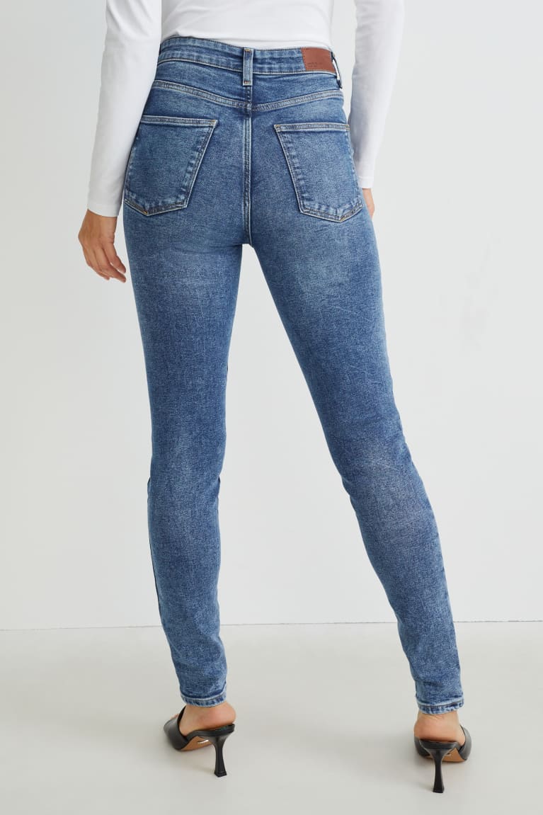  Bleu Jean C&A Mince High Taille Lycra - france SPU-1587779