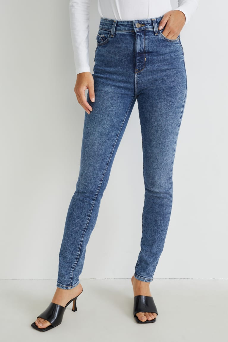  Bleu Jean C&A Mince High Taille Lycra - france SPU-1587779