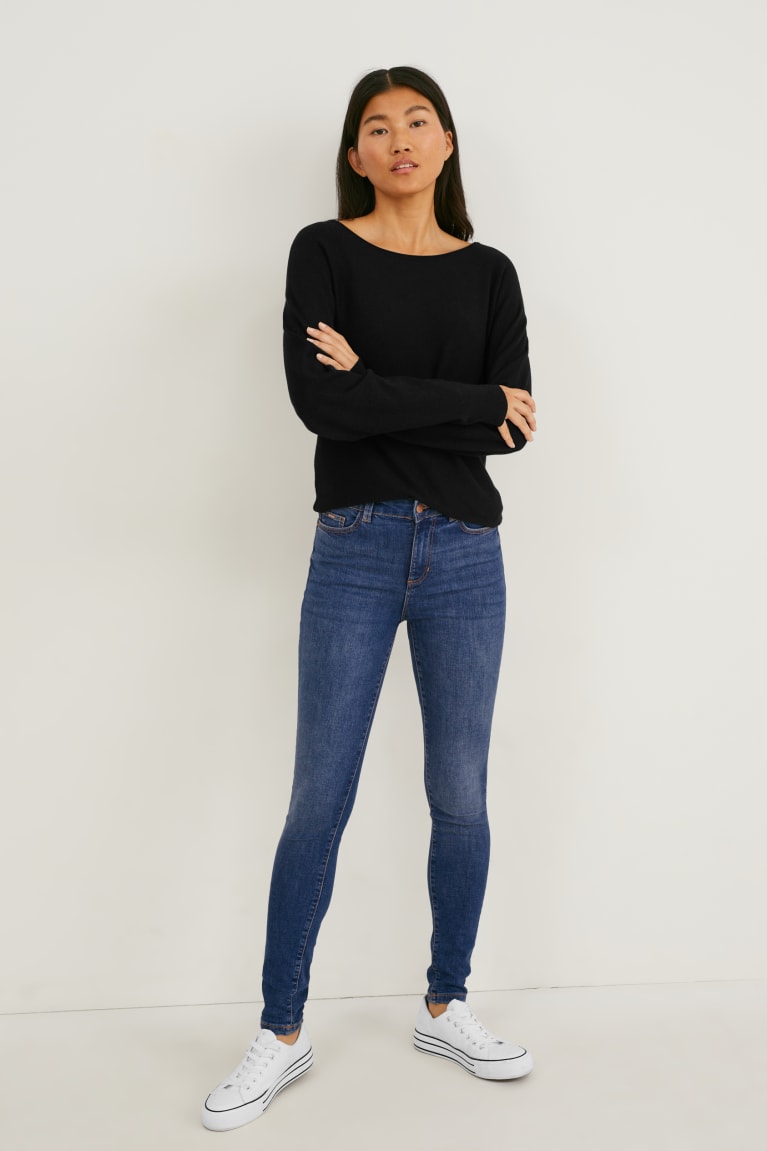  Bleu Jean C&A Mince Mid-rise Taille Lycra - france WUR-3688850