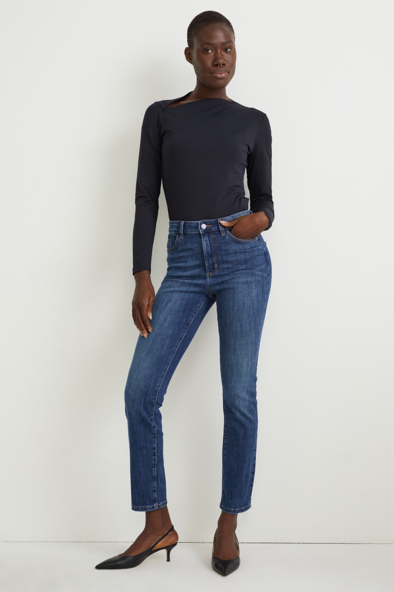  Bleu Jean C&A Slim High Taille - france GGF-1259889