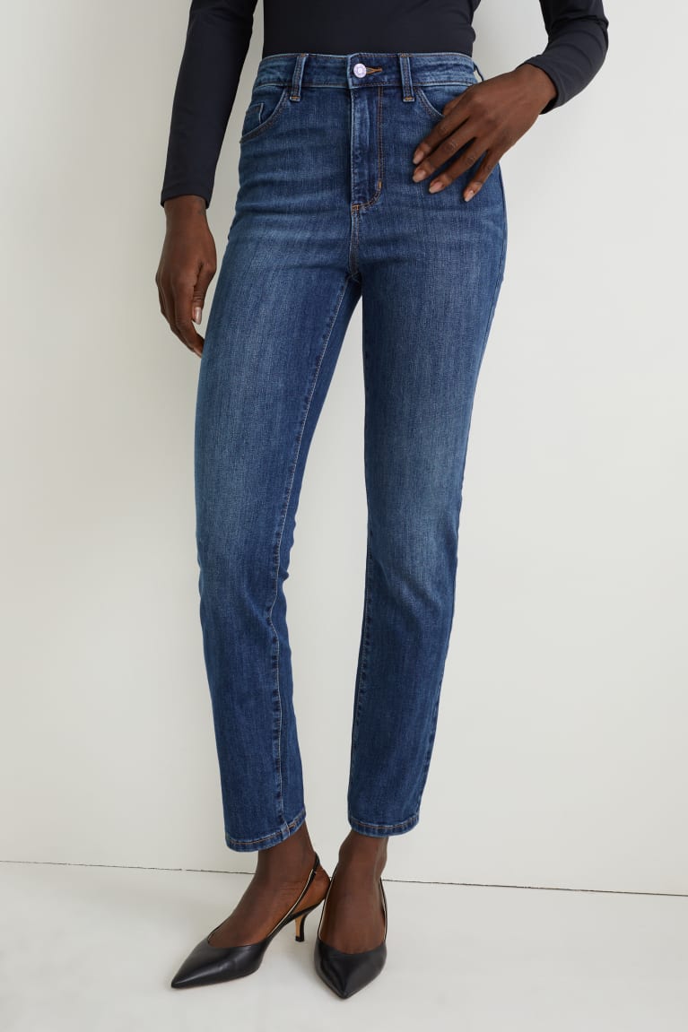  Bleu Jean C&A Slim High Taille - france GGF-1259889