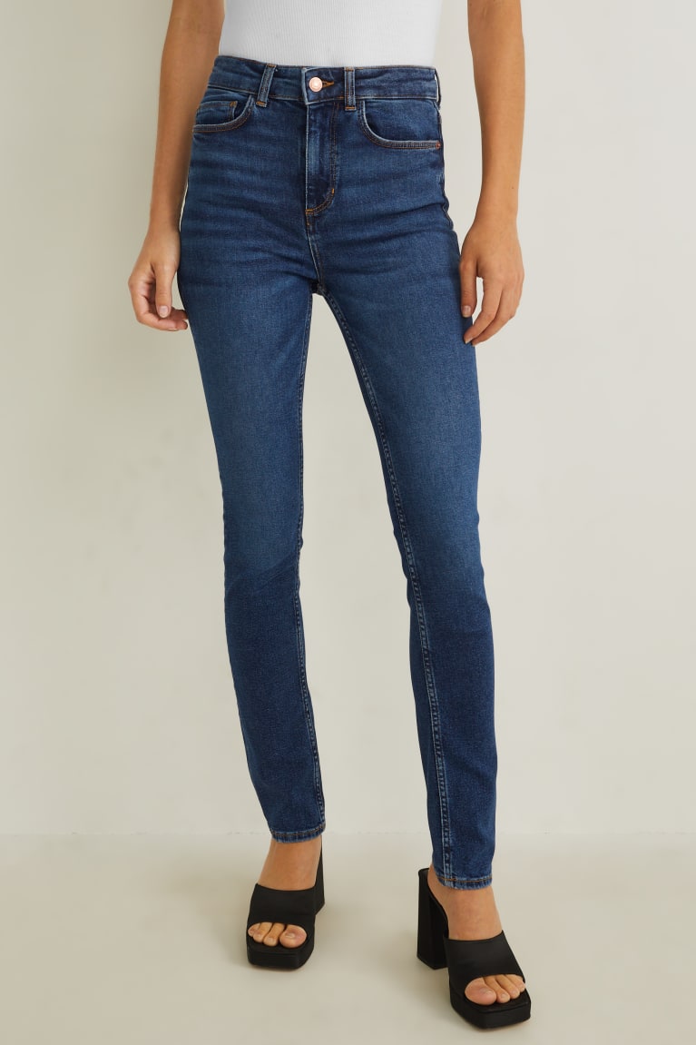  Bleu Jean C&A Slim High Taille Recycled - france SEN-9867729