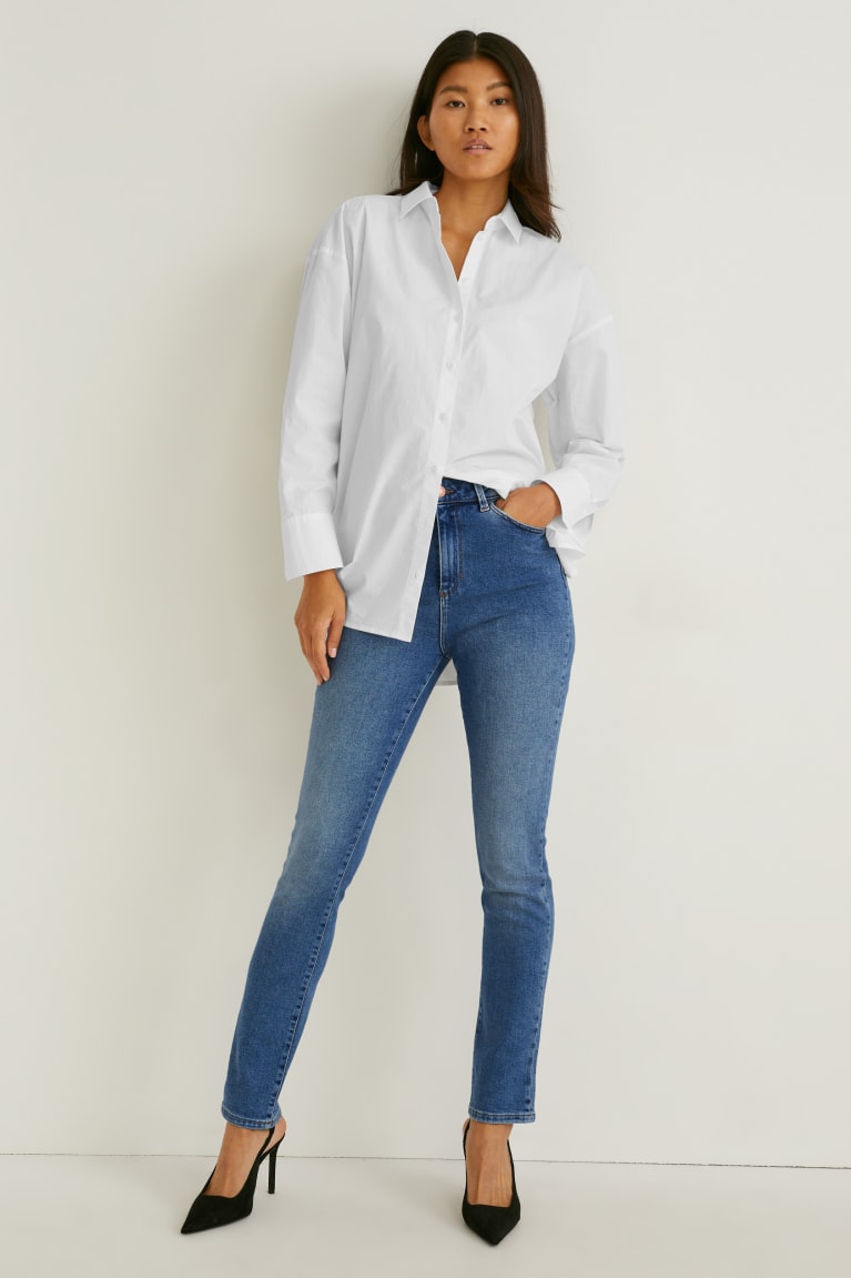  Bleu Jean C&A Slim High Taille Recycled - france XDT-3247733