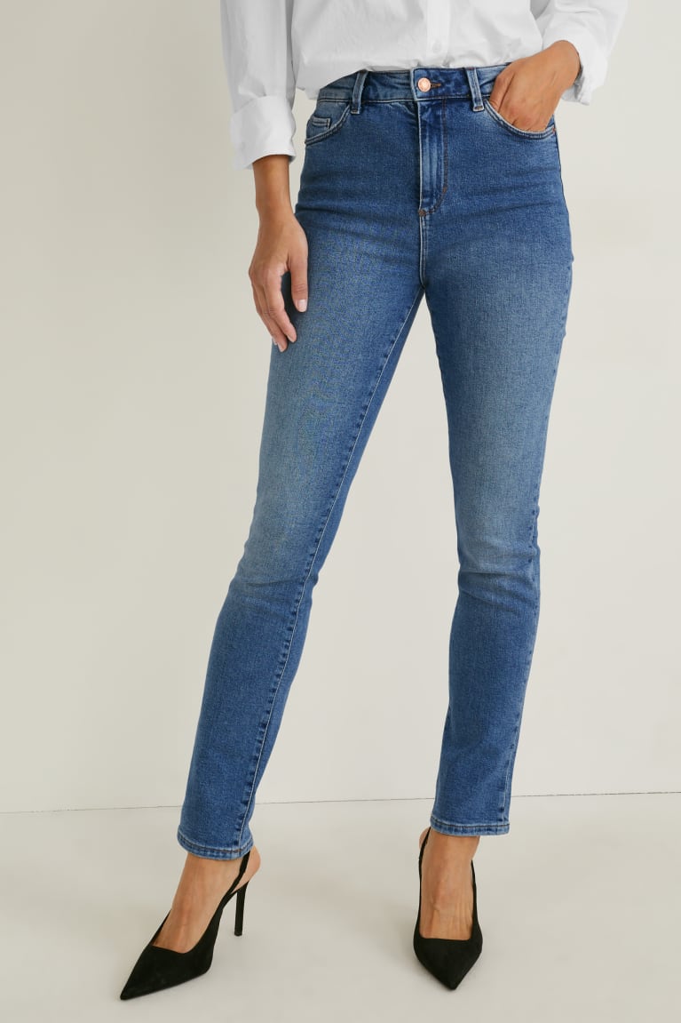  Bleu Jean C&A Slim High Taille Recycled - france XDT-3247733