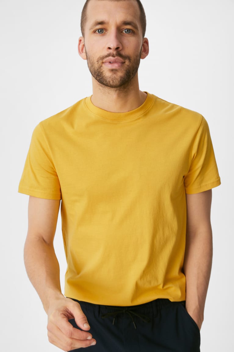  Jaune T Shirts C&A Organic Coton - france UIJ-3087286