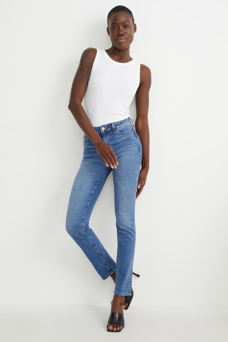  Bleu Jean C&A Slim Mid-rise Taille Lycra Recycled - france AHF-8345563