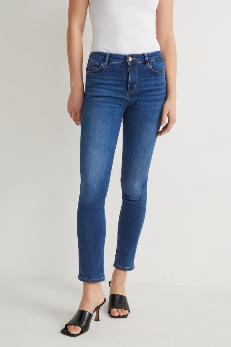  Bleu Jean C&A Slim Mid-rise Taille Lycra - france LPD-2891357