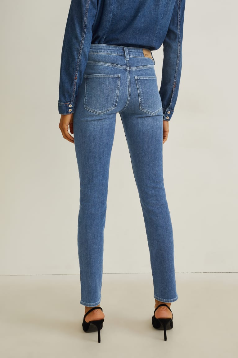  Bleu Jean C&A Slim Mid-rise Taille Thermal Lycra - france NAC-0464020