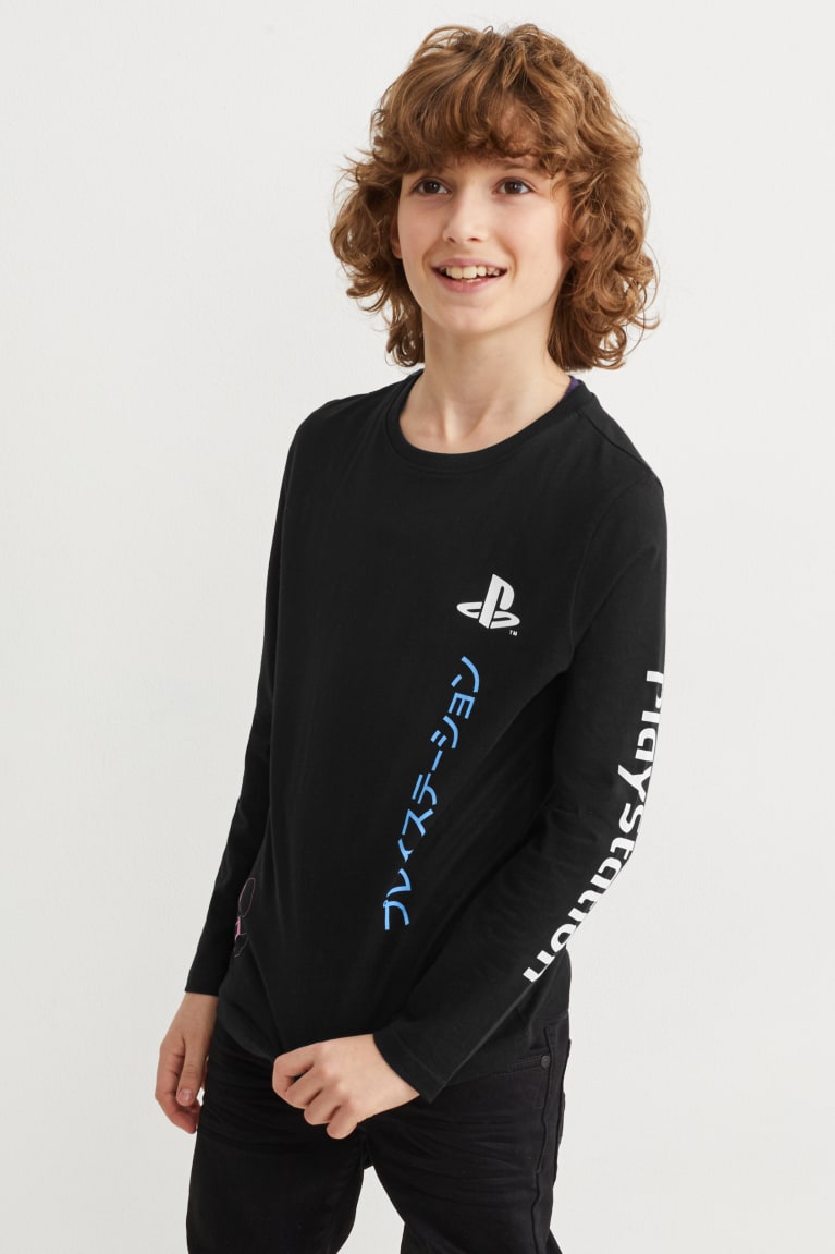  Noir Hauts C&A Playstation Long Sleeve - france ANZ-7041082