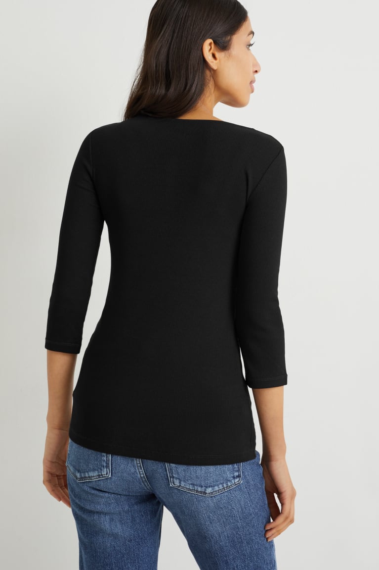  Noir Hauts C&A Basic Long Sleeve - france LRE-0558706