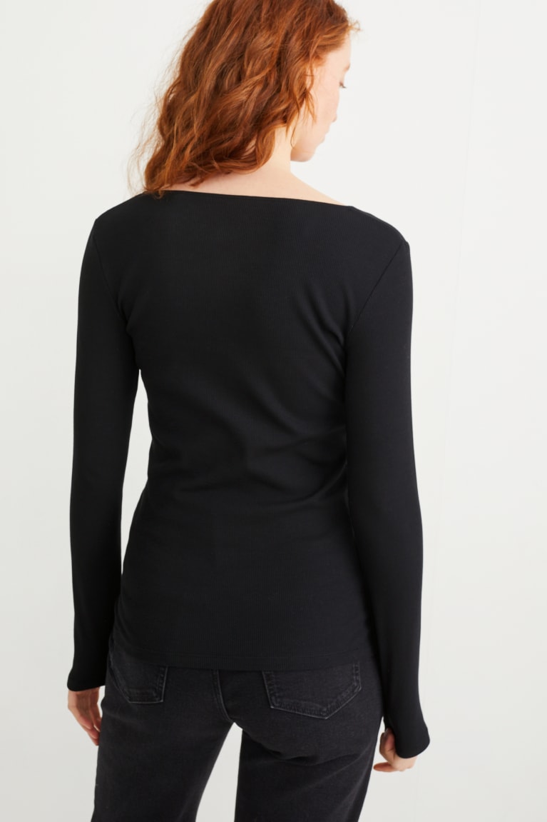  Noir Hauts C&A Basic Long Sleeve - france TUP-2679496