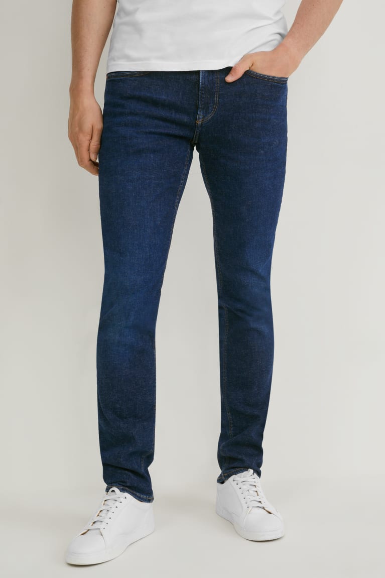  Bleu Bleu Foncé Jean C&A Slim With Hemp Fibres Lycra - france QCJ-8180130