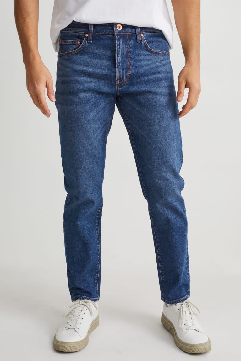  Bleu Bleu Foncé Jean C&A Tapered Lycra - france NEW-0801829