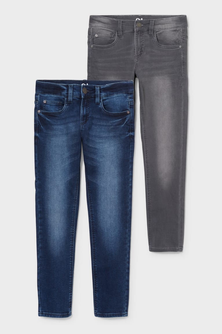  Bleu Grise Foncé Jean C&A Extended Sizes Multipack Of 2 Slim Jog Denim - france LAP-3413910