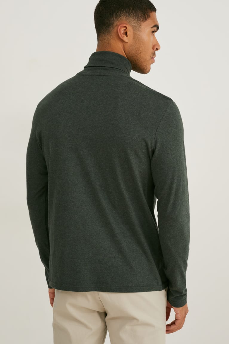  Vert Foncé Hauts C&A Polo Neck Organic Coton - france WMR-7945286