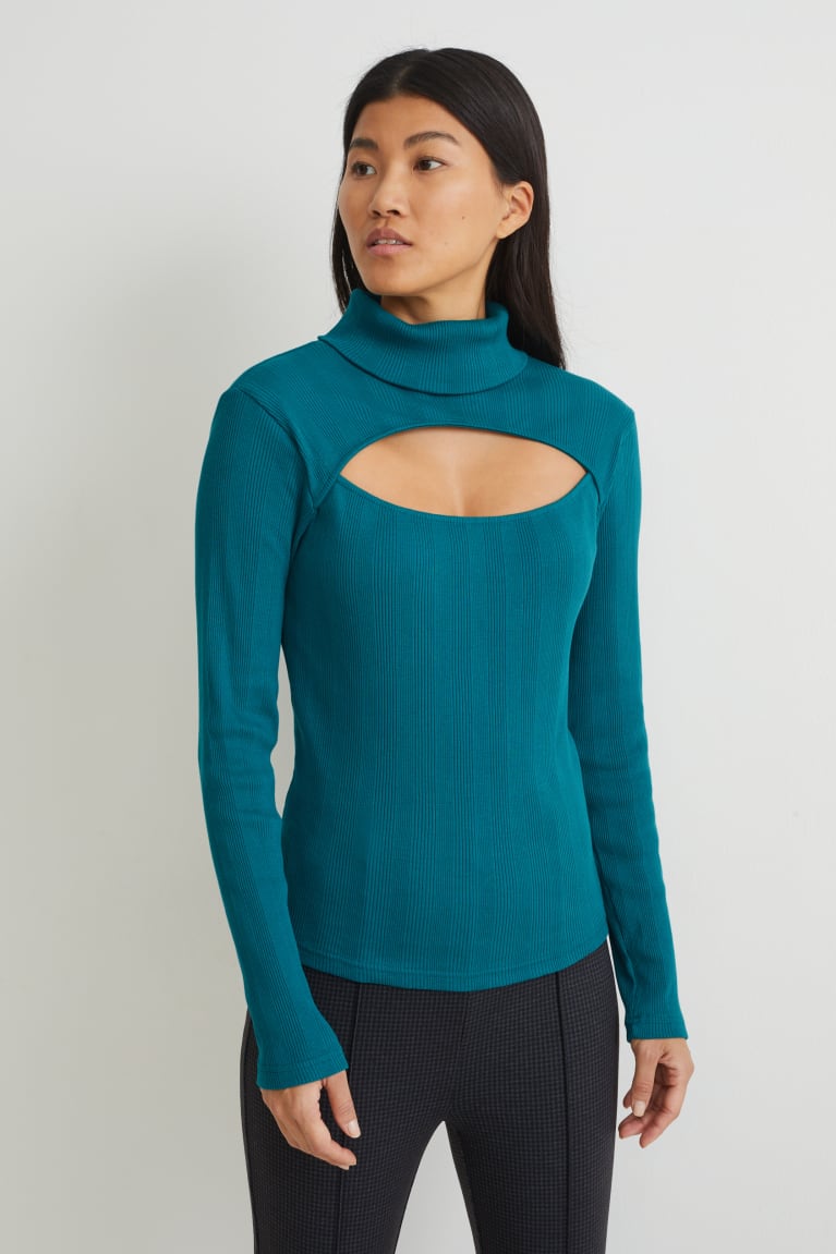  Vert Foncé Hauts C&A Polo Neck - france FAQ-0478972