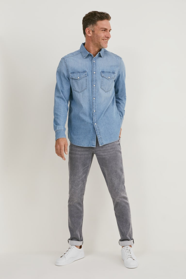  Bleu Grise Jean C&A Mince Flex Jog Denim Recycled - france VOC-0184826