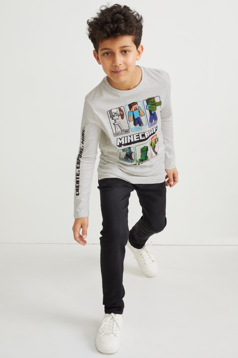  Grise Clair Hauts C&A Minecraft Long Sleeve - france GVW-2679958